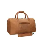 Travelbags The Base Leather Weekender cognac