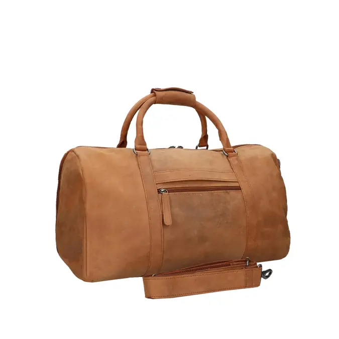 Travelbags The Base Leather Weekender cognac