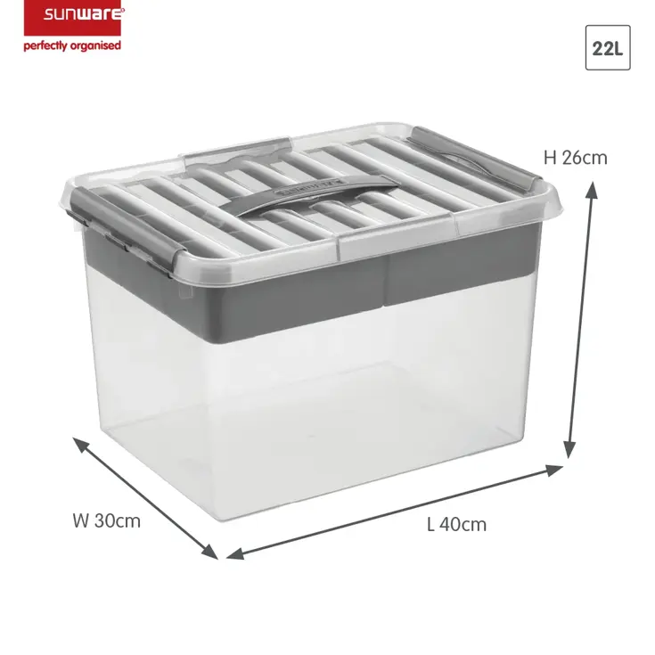 Q-line - Opbergbox met inzet - 22L - 2-delig