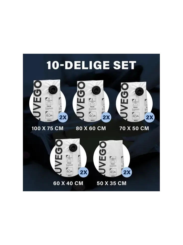 Luvego - Vacuümzakken voor Kleding - 10-Pack