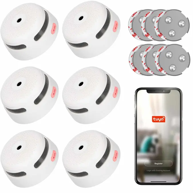 XS01-WT Slimme rookmelder en magneet 6-pack