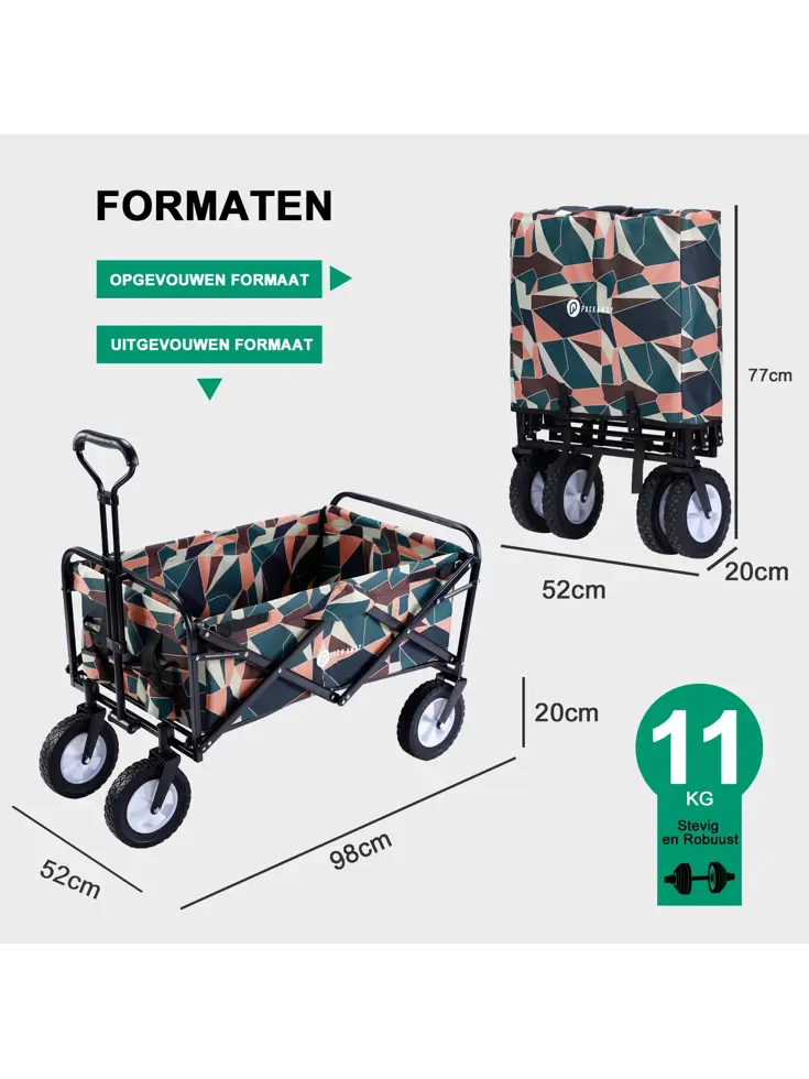 Packaway Opvouwbare Bolderkar 70KG – Abstract