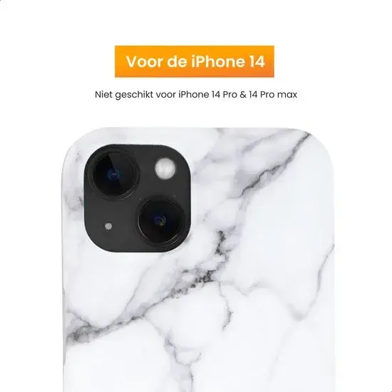 R2B iPhone 14 Hoesje Marmer + Screenprotector