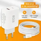 R2B USB-C Kabel 1m met USB-A & USB-C Adapter