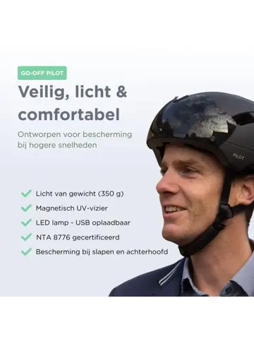 PILOT fietshelm met vizier NTA certif.