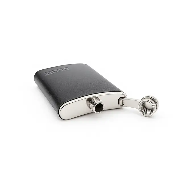 Zippo Lederen Heupfles RVS - Bruin