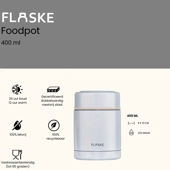 FLASKE  400ML Herbruikbare Voedselcontainer