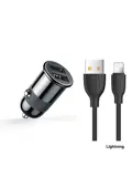 Autolader USB-A + Lightning - Zwart