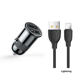 Autolader USB-A + Lightning - Zwart - Joyroom