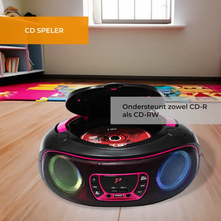 CD speler FM-Radio Bluetooth Lichteffecten