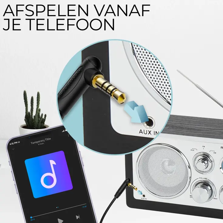 FM radio AUX input Retro design