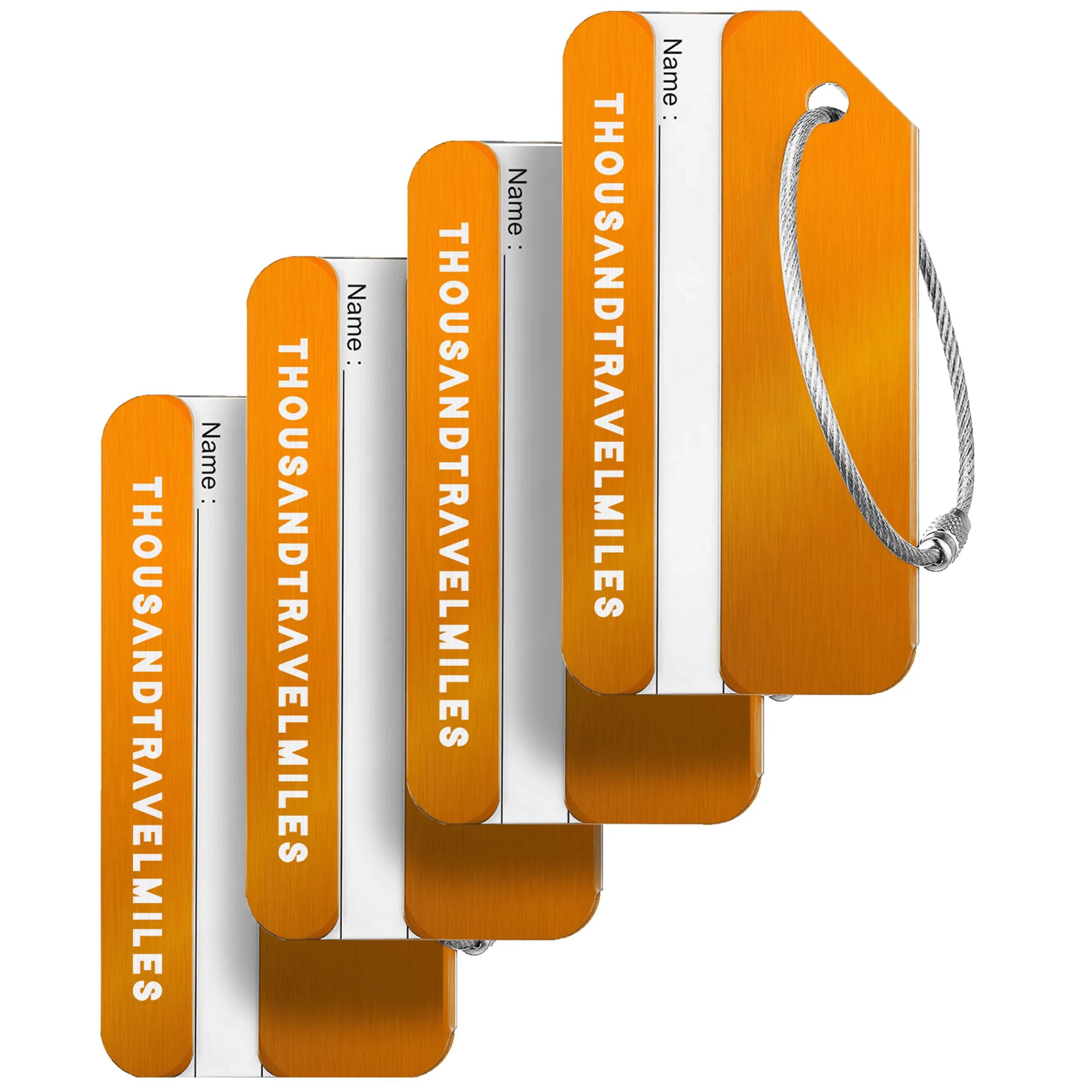 Thousandtravelmiles  Aluminium Bagagelabel  4 stuks  Oranje  Oranje main product image