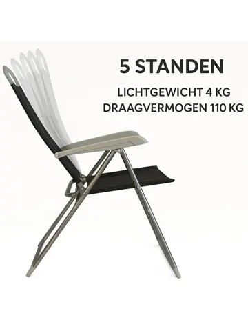 Campingstoelen 4x - Verstelbaar - Hem