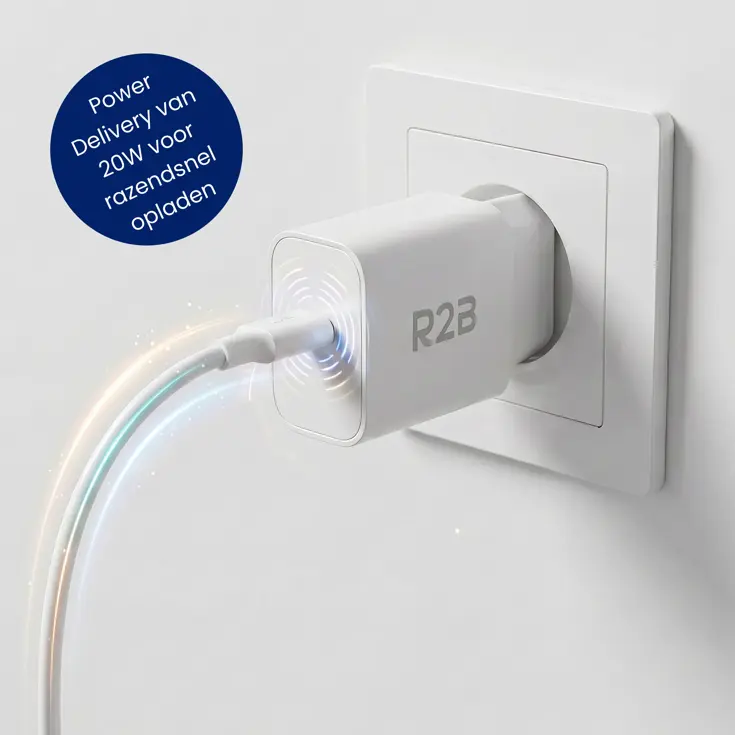 Krachtige 20W USB C Adapter - Wit