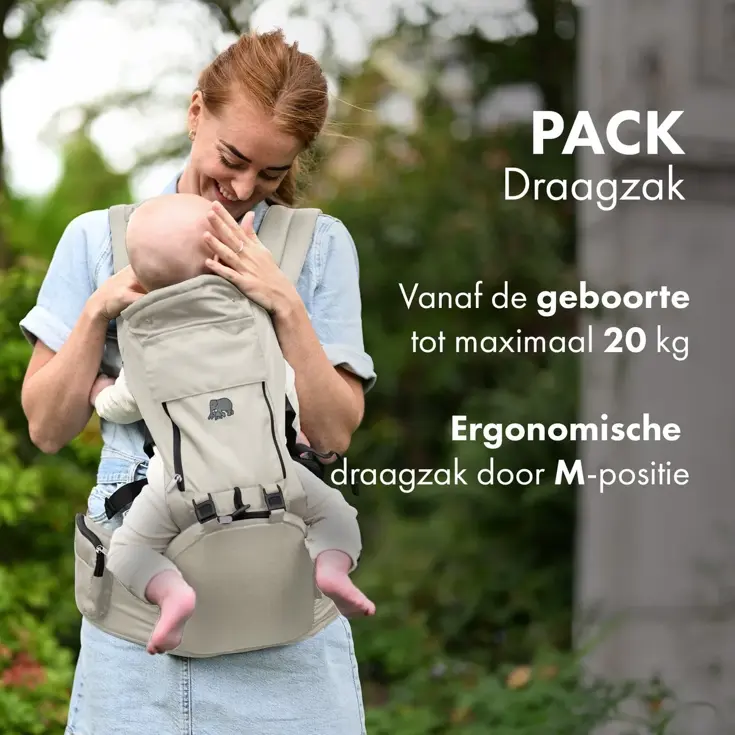 Pack Luxe draagzak + Opbergvakjes - Ergonomisch