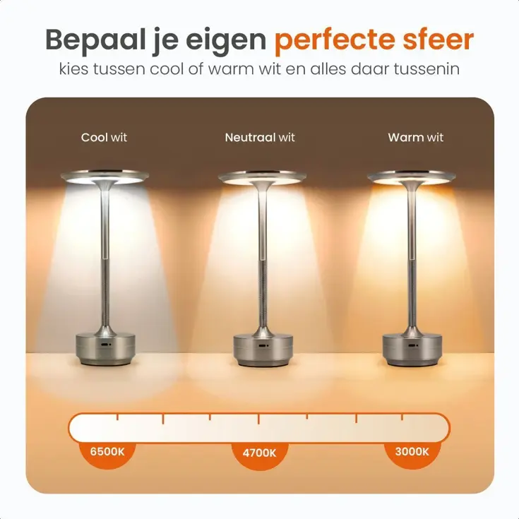 Horizon Tafellamp Oplaadbaar - 27cm - LED