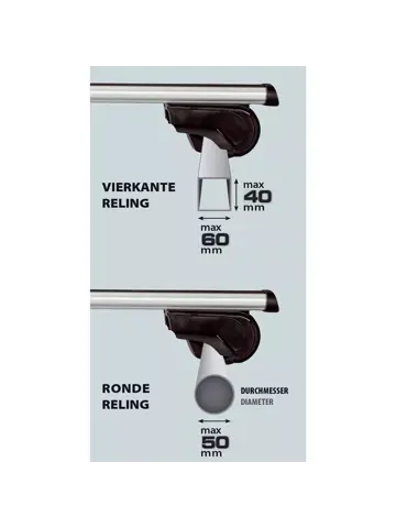 Driver 124 cm universeel open reling - Dakdragerset - Twinny Load