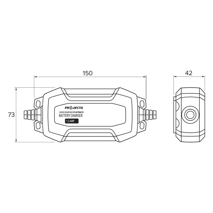 AC015 4 fase Automatisch acculader 1,5A, 12V