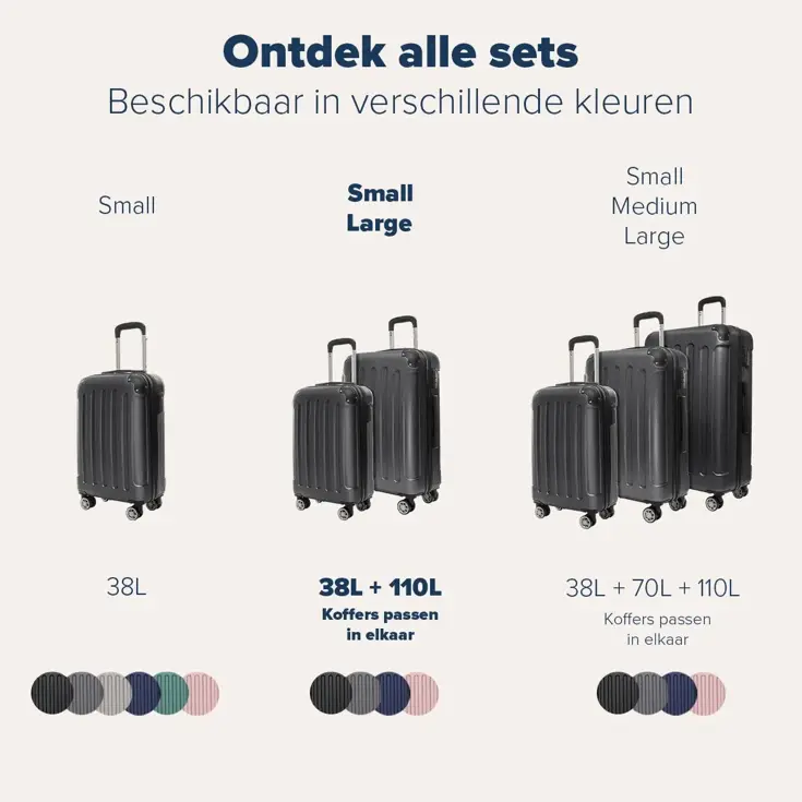 Kofferset – 2 Delig – 38L – Zwart