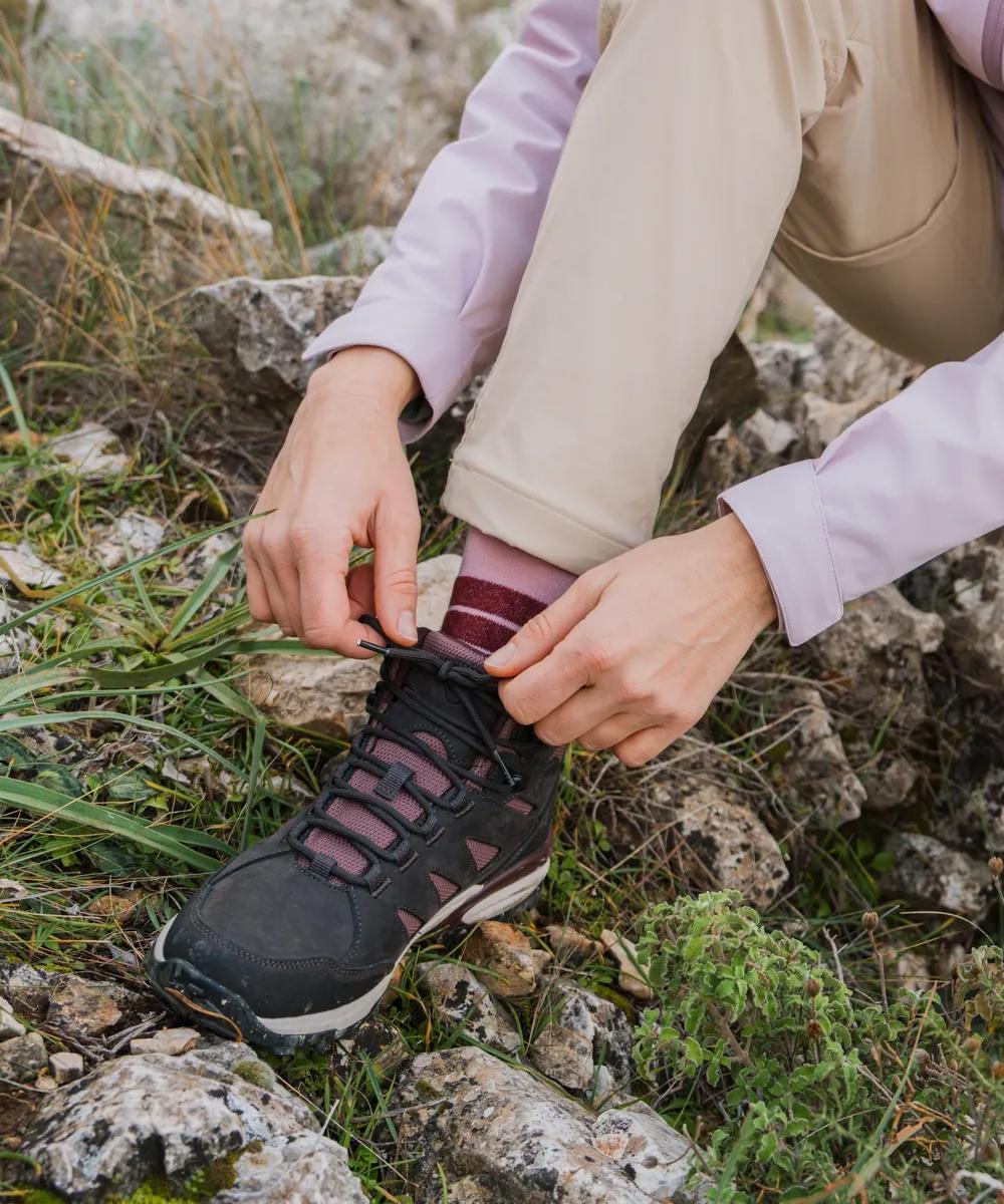 Wandelschoenen met waterdichte sok geschikt voor diverse ondergronden