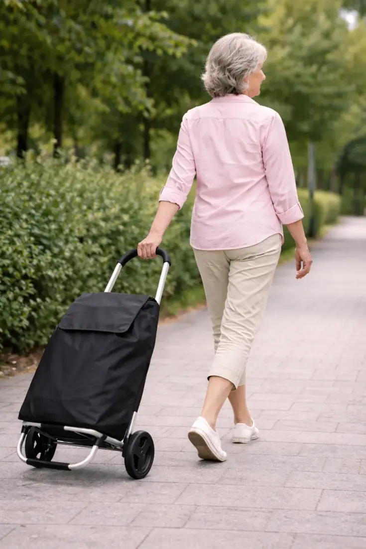 Boodschappentrolley 53L Zwart Met Wielen