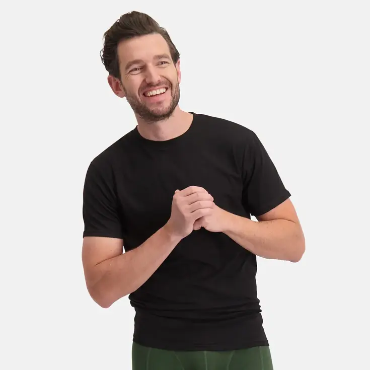 TOBY - Merinowol T-shirt Heren Bamboo Basics