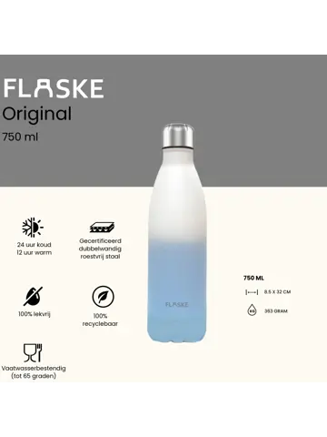 FLASKE 750 ml  RVS Drinkfles