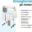 Droogtoren Inklapbaar – 36m – met wieltjes