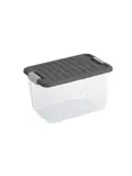 W Opbergbox S - 15L - transparant/grijs