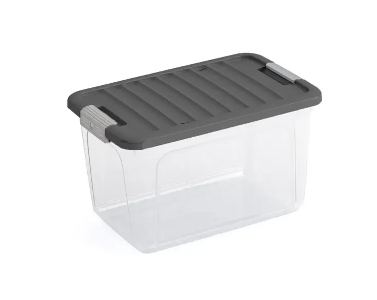 W Opbergbox S - 15L - transparant/grijs