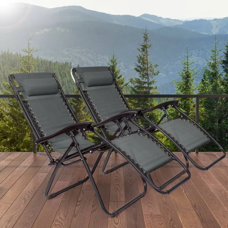 LifeGoods Opvouwbare Tuinstoelen - 2-pack