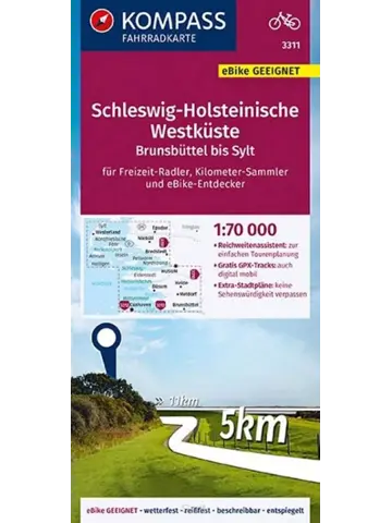 Kompass fietskaart Sleeswijk- Holstein