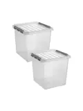 Q-line - Opbergbox - 38L transp. - 2-delig