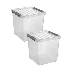 Q-line - Opbergbox - 38L transp. - 2-delig