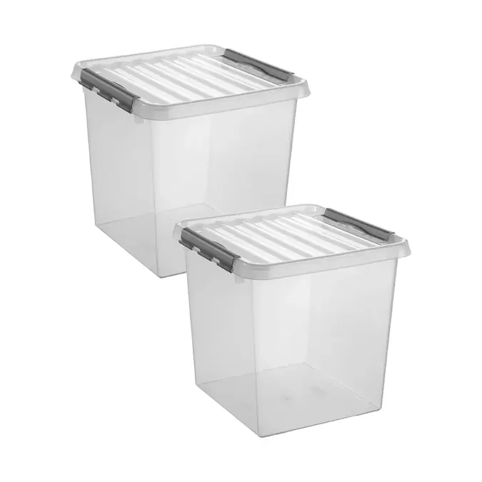 Q-line - Opbergbox - 38L transp. - 2-delig