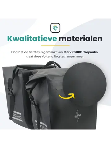 Voltano Dubbele Rolltop Fietstas 48 L
