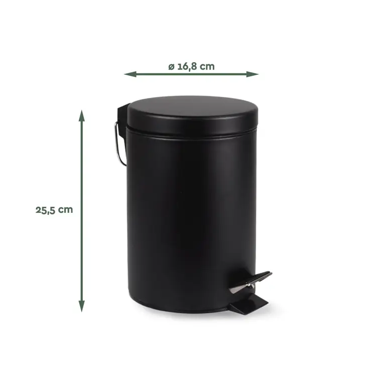 Pedaalemmer 3L – Zwart – Afvalbak