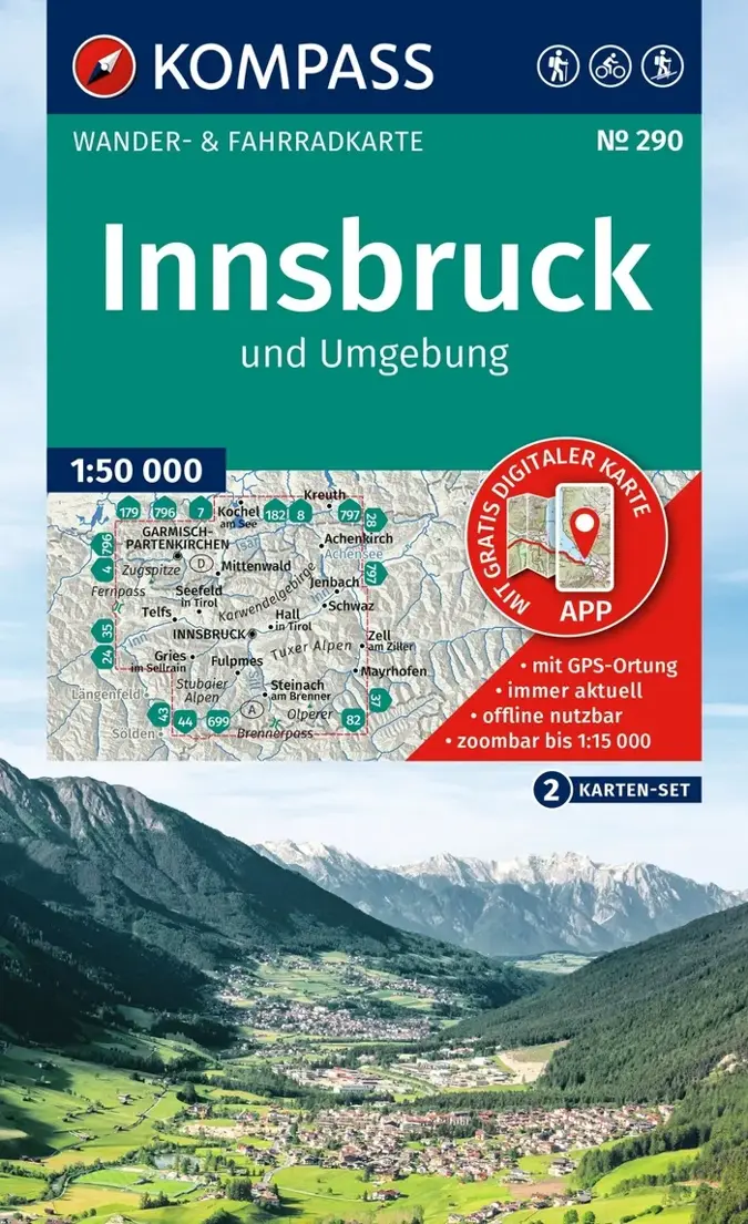Kompass Kaart WK290 Innsbruck und Umgebung