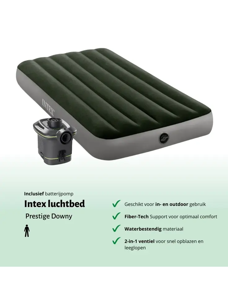 Luchtbed - Intex - 1P - 99x191 cm + pomp