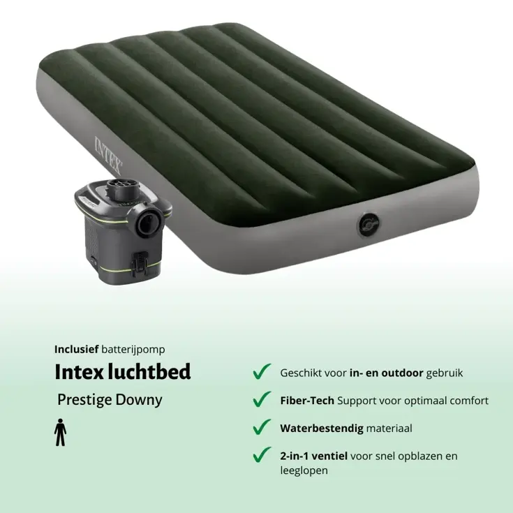 Luchtbed - Intex - 1P - 99x191 cm + pomp