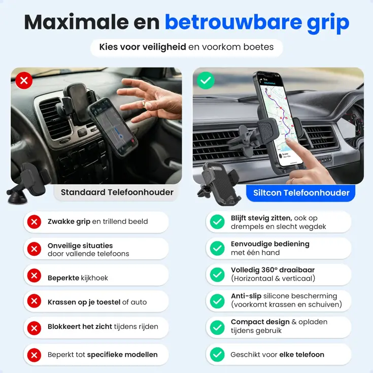 Telefoonhouder Auto - Ventilatie - 360°