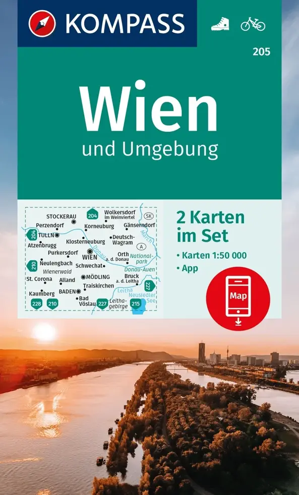 Wandelkaart WK205 Wien und Umgebung