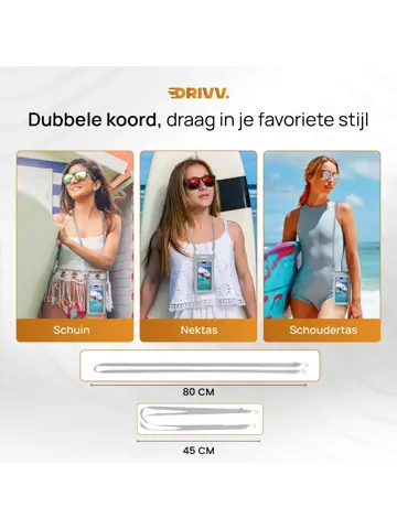 Drivv. Waterdicht Telefoonhoesje - 6.8" Grijs