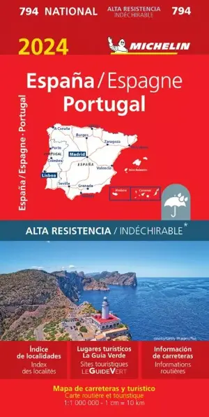 Michelin Wegenkaart 794 Spanje & Portugal 2024