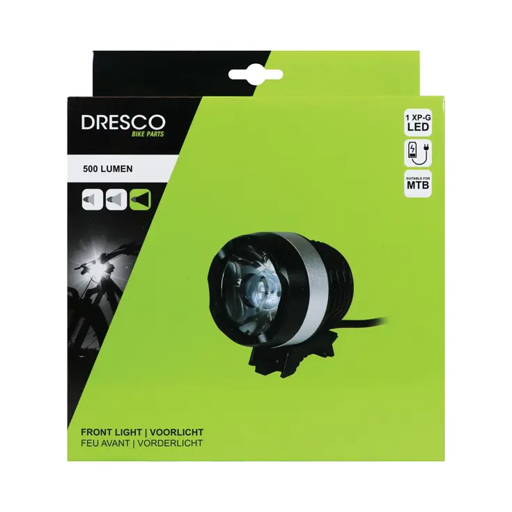 Unieke aluminium koplamp met 500 Lumen en accupack