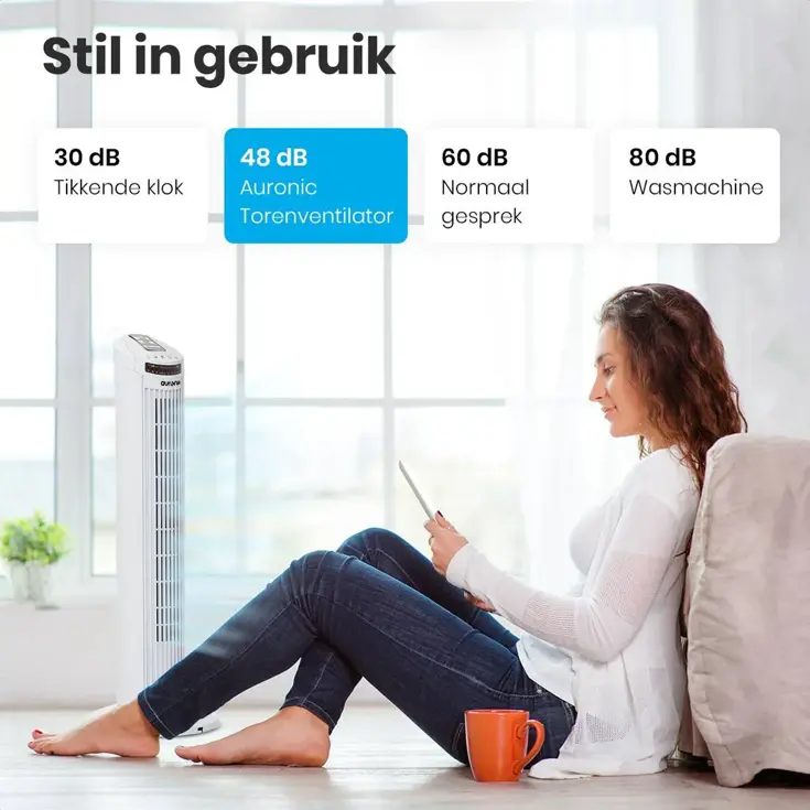 Torenventilator – 74cm – Wit