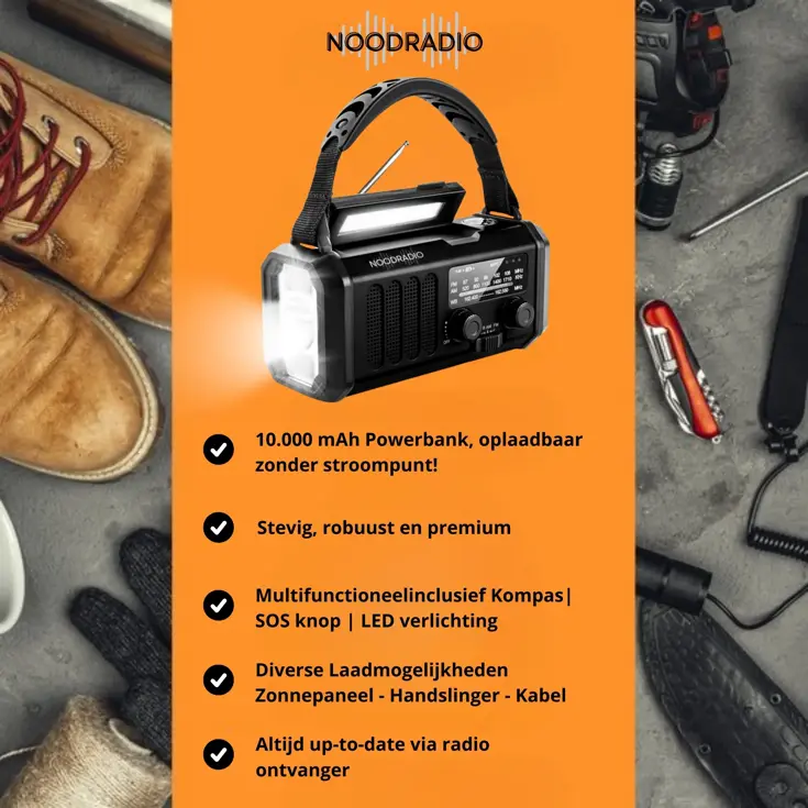 Noodradio® Solar Powerbank 10.000 mAh