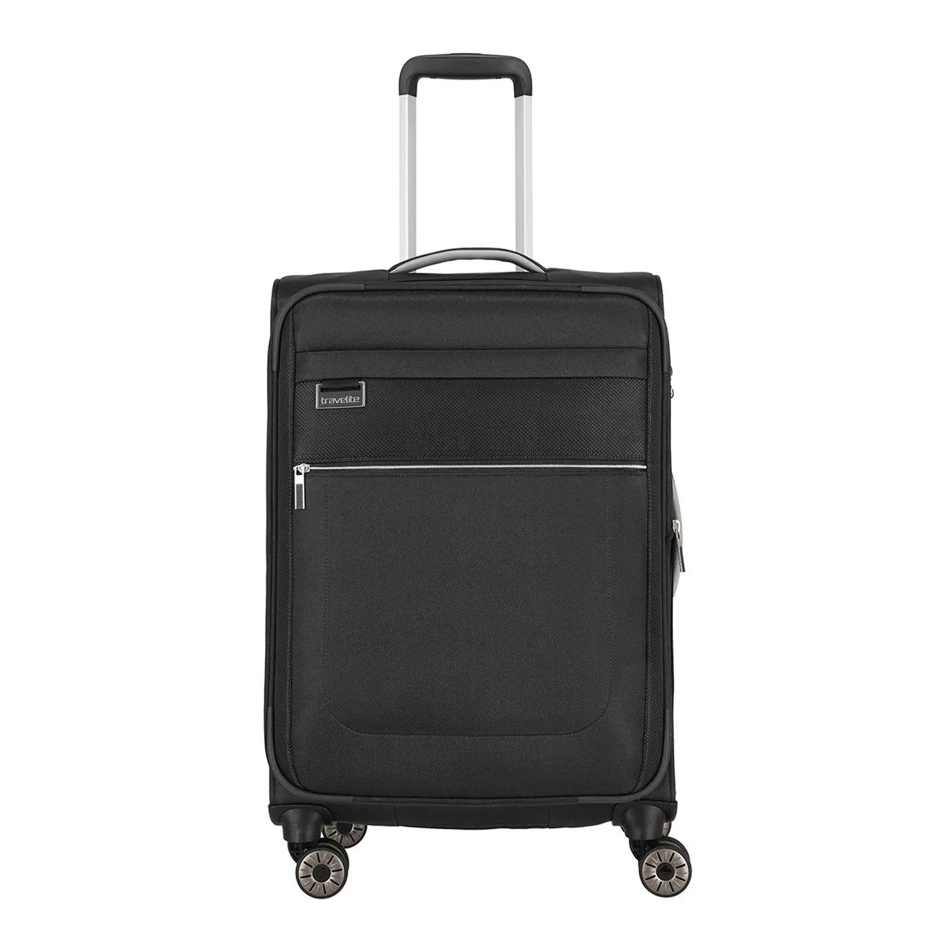 Travelite  4 wheel trolley m expandable Zwart  Zwart main product image