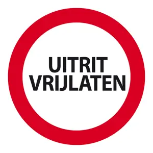 Kunststof bord "Uitrit vrijlaten" Ø 24 cm