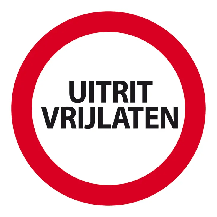 Kunststof bord "Uitrit vrijlaten" Ø 24 cm